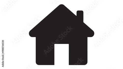 House Icon Black Minimal Real Estate Symbol for Property and Architecture Concepts