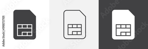 Sim card icon element for design projects and web designs