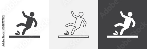 Slippery floor icon element for design projects and web designs