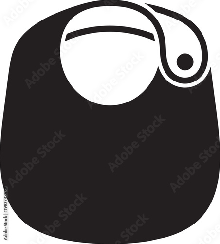 Black and white adaptive bib vector