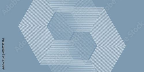 Abstract hexagon lines on gray background eps 10
