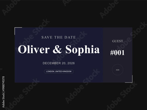 Foto Elegant wedding invitation design featuring oliver sophia's names