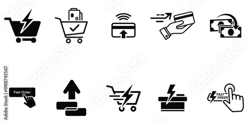 Smart checkout icons streamlining online shopping payment processes