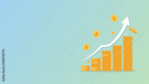 Financial success chart growth profit business concept