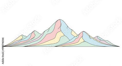 Mountain Range Landscape Illustration Graphic.