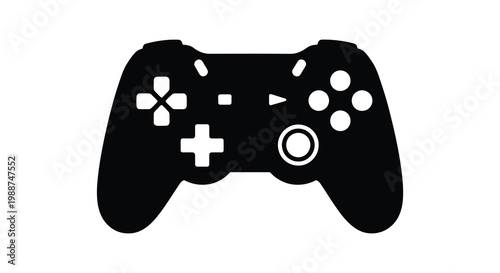 A black gamepad controller design a modern gaming input device silhouette