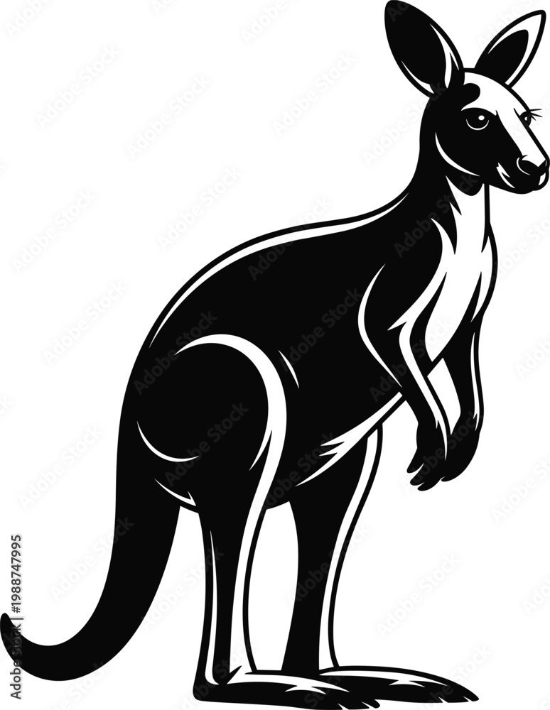 Obraz premium Boxing Kangaroo SVG - Australian Animal Heavy Bag Gym Workout Training Printable Cut File Art,
