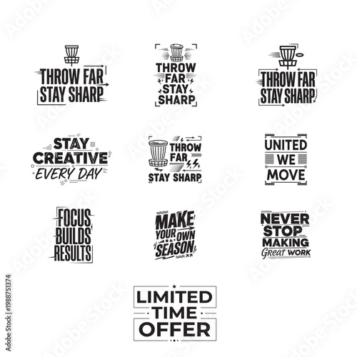 Collection of inspirational quotes and phrases for motivation and creativity  various typography sty