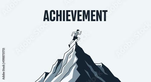 Striving For Success: A Visual Metaphor of Reaching The Pinnacle Of Achievement