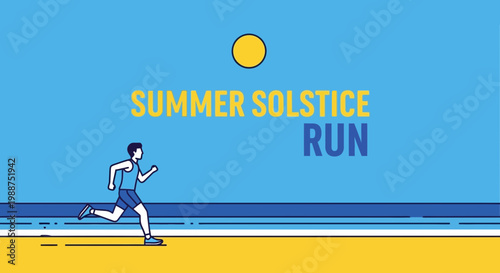 Summer Solstice Run: Animated Graphic Depicting Movement and Celebration of the Season