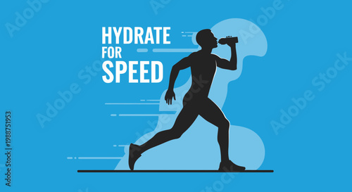 Stay Hydrated And Run Fast Silhouette Of Athlete Drinking Water For Peak performance