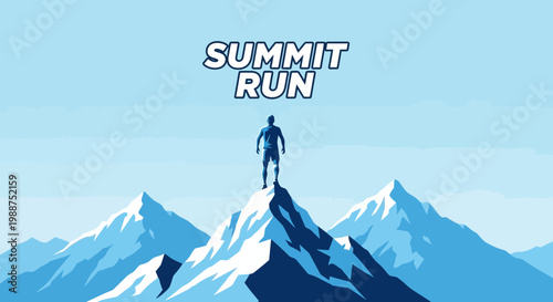 Summit Endurance: Achieving Victory atop Snowy Peaks with a Determined Athlete