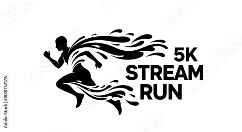 Streamline Runner Silhouette Design to Promote 5k Race Events and Running Races