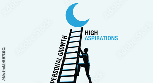 Striving For Growth Reaching Dreams Symbolic Illustration of Aspirations and Success