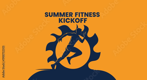 Summer Fitness Kickoff Energetic Runner Silhouette Dynamic Motion Graphic