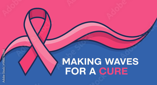 Supporting Breast Cancer Awareness: A Pink Ribbon Symbolizing Hope and Resilience Against Illness