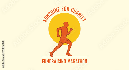 Sunshine For Charity Fundraising Marathon Event Visual Concept For Donations and Support