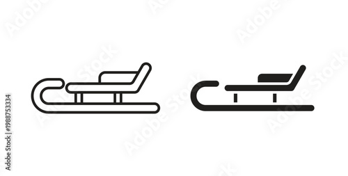 Sled icon on white background. icon set