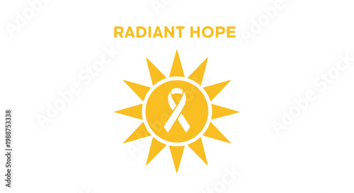 Symbol Of Hope, Radiant Sun Icon Representing Awareness And Support For Many Causes