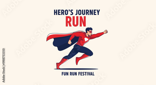 Superhero Fun Run Festival Event Illustration