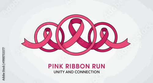 Symbol Of Pink Ribbons Entwined Together For A Cause