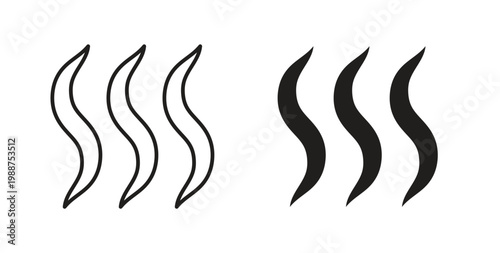 Smoke steam icon on white background. icon set