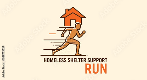 Supporting Homeless Shelters Through Running Sport Illustration and Community Activity