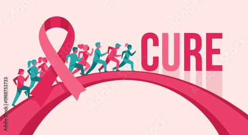 Supporting The Cure: A Dedicated Group Of People Running Towards Future Hope And Health