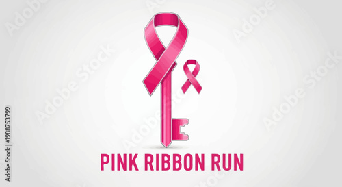 Symbolic Pink Ribbon Key Design Emphasizing Triumph and Raising Awareness