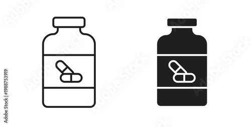 Supplement icon on white background. icon set
