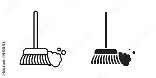 Sweeping icon on white background. icon set