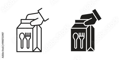 Take away food icon on white background. icon set