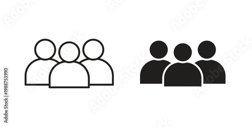 Team icon on white background. icon set