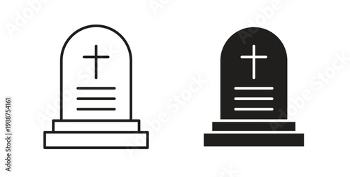 Tombstone icon on white background. icon set