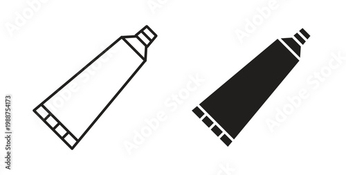 Toothpaste tube icon on white background. icon set