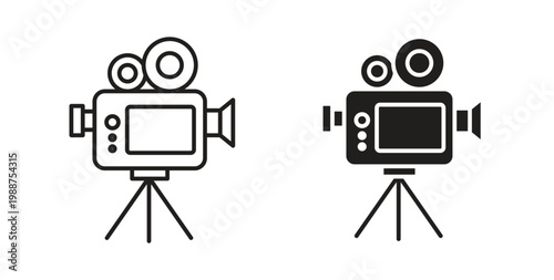 TV camera icon on white background. icon set