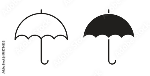 Umbrella icon on white background. icon set