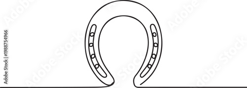 Horseshoe one line icon. One line drawing background. Continuous line drawing of horseshoe.one line drawing vector illustration
