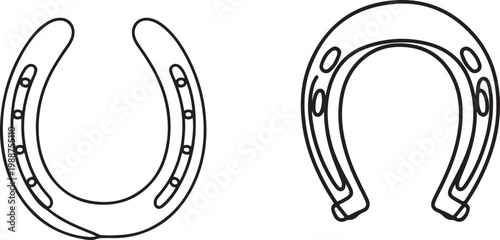Horseshoe one line icon. One line drawing background. Continuous line drawing of horseshoe.one line drawing vector illustration