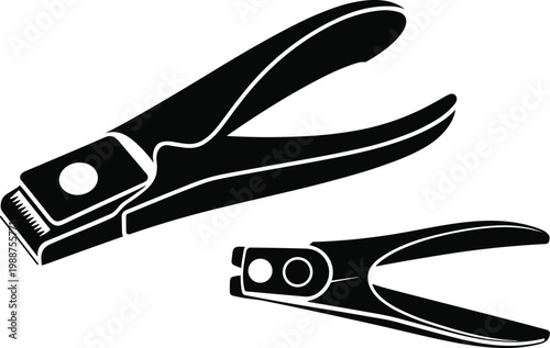 Black nail clippers, nail scissors, clipping tools, manicure set