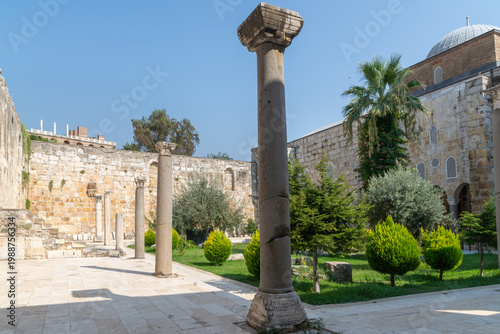 Photos Historic courtyard with ancient stone columns at Isa Bey Mosque in Selcuk, Turkey