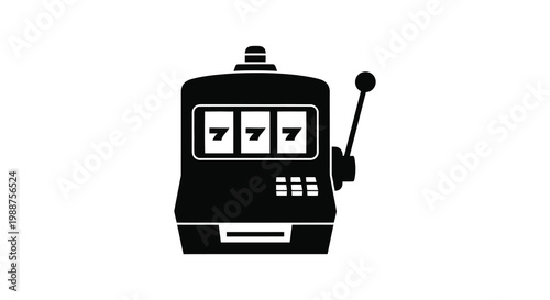 A black silhouette of a classic slot machine hitting a jackpot silhouette