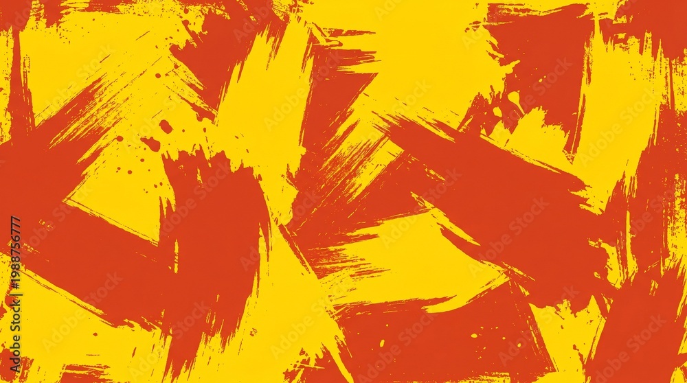 Obraz premium Vibrant orange and yellow abstract brush stroke background texture with dynamic energy
