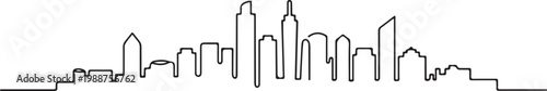 City skyline continuous one line drawing. Building symbol.one line drawing vector illustration