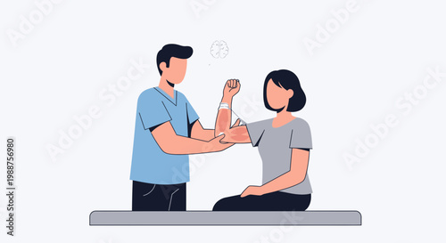 Doctor checking patient's arm, medical checkup, healthcare concept