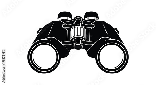 Black binoculars graphic a sleek design emphasizing optical viewing silhouette