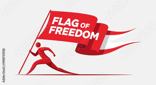 Symbolic Representation of Freedom, Liberation, and Independence with a Bold Red Aesthetic