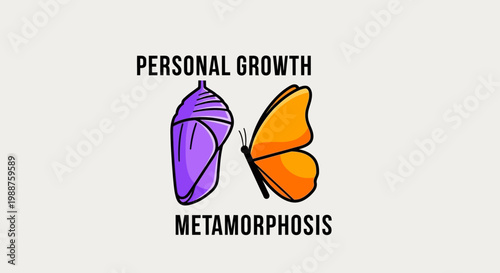 Symbolic Representation of Growth and Transformation, From Pupation To Freedom, Concept Illustration