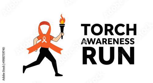 Torch Run for Awareness Depicting a Figure, Symbolizing Advocacy and Community Support
