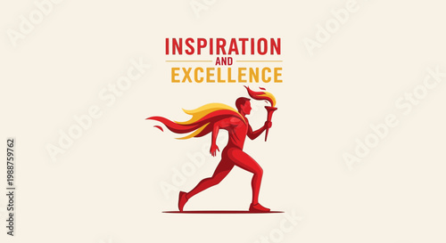 Torchbearer Achieving Excellence: Inspiring Graphic For Motivation and Success